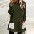 thumbnail image 2 of Yuyuzo Chandails en Molleton en Molleton pour Femmes Automne Hiver Manches Longues Col Rond avec Poches, 2 of 6