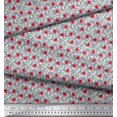 thumbnail image 3 of Soimoi Poly Georgette Fabric Leaves & Poppy Floral Fabric Prints By Yard 52 Inch Wide, 3 of 6
