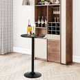 thumbnail image 4 of Gymax 6 Pcs Table de Pub Ronde 24 Pieds' Bistro Bar Table Cocktail avec Base en Métal Noir, 4 of 10