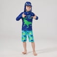 thumbnail image 2 of Akiihool Boys Swim Set Boys Long Sleeve Rash Guard Swimsuit Kids 2-Pieces Bathing Suits Set (Blue,2-3 Years), 2 of 4