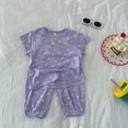 thumbnail image 2 of Zpanxa Ensembles d'Été pour Garçons Mode Décontractée Manches Courtes Col Rond Col Bouton Imprimé Ensembles de Shorts 7 Ans, 2 of 3