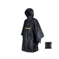 thumbnail image 1 of Transemion Adult Rain Poncho Waterproof Reusable With Adhesive Fastener Lightweight black, 1 of 6