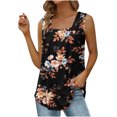 thumbnail image 1 of Hauts à Encolure Carrée pour Femmes Mode Féminine Imprimé Encolure Carrée T-Shirt Confortable Ample Sans Manches Blouse Décontractée Hauts t-Shirts pour Femmes Mode Blouses et Hauts pour Femmes Mode, 1 of 5