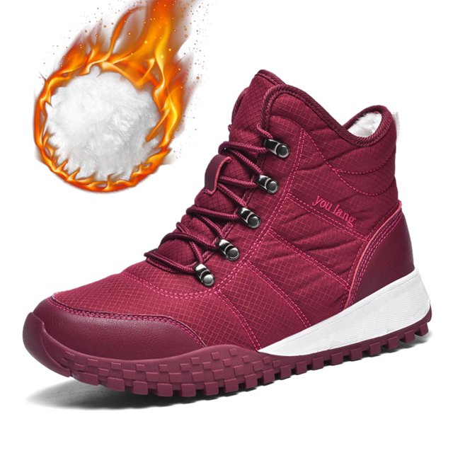 Cyiecw Bottes de Neige pour Hommes Femmes Botte d'Hiver avec Doublure Chaude Bottillons à la Cheville Antidérapants Imperméables Chaussure d'Extérieur Mode Couple Chaussures de Randonnée Légères Confortables Bottes de Randonnée