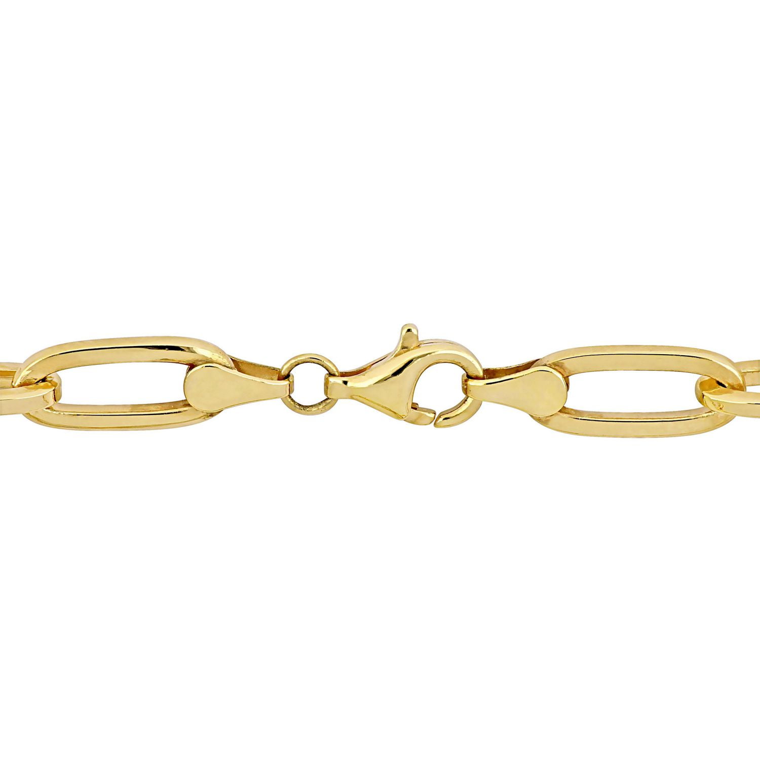 Collier chaîne à maillon ovale chic Miabella avec des Perles d’eau douce cultivées en Argent Sterling plaqué Or Jaune 18kt