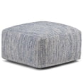thumbnail image 1 of Trent Home Pouf Carré Boho en Coton Mélangé Bleu Denim à Motifs, 1 of 6