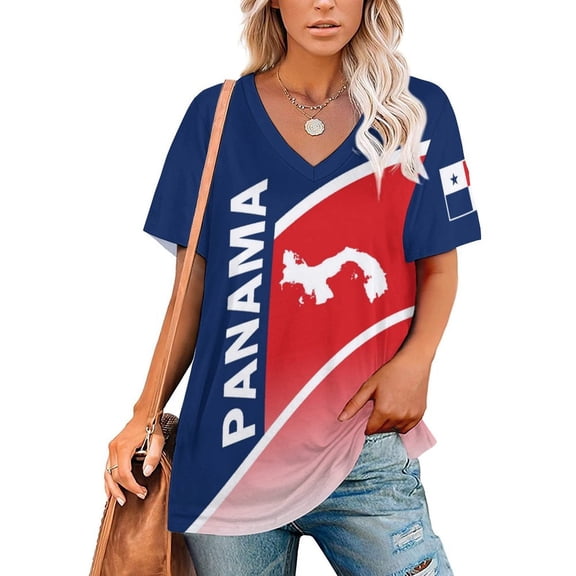 Chandail de Soccer Panama pour Femmes 2026 pour Fans de Soccer avec Drapeau de Nation, Chandail Aussi Personnalisé