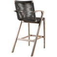 thumbnail image 4 of Brielle Outdoor Light Eucalyptus Wood and Charcoal Rope Stool, 4 of 9