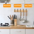 thumbnail image 3 of czcpp-Coat Hanger Clothes Rack 5 Hooks Heavy Duty Clothes Hat Holder Bamboo Board Black Hooks, 3 of 4