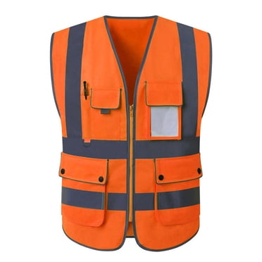 Polyester Safety Vest for Outdoor Adventures, Breathable Lightweight Uniform with Multi-Pockets and Zipper Closure, Reflective Strips for High Visibility, Suitable for Various Activities