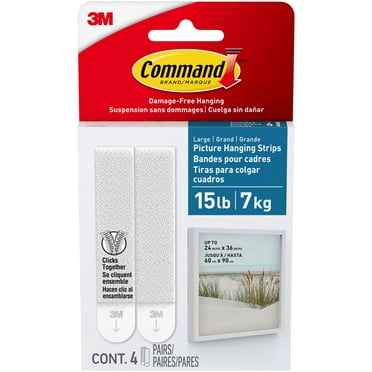 Command Bath Picture Hanging Strips 17206B-EF, 4 Waterproof Strips