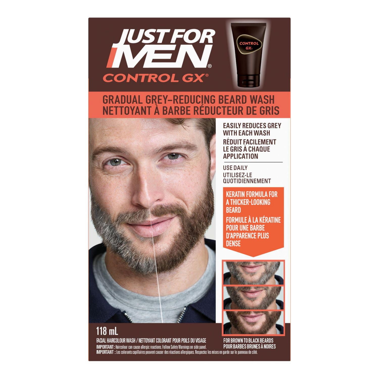 Just For Men Control GX Nettoyant pour Barbe Réducteur de Gris