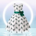 thumbnail image 2 of NIEWTR Robe pour Tout-Petites Fille Petite Fille Mignonne à Imprimé Sans Manches Robe d'Été Séchage Rapide Robe pour Voyages d'Été (Vert, 5-6 Ans), 2 of 8