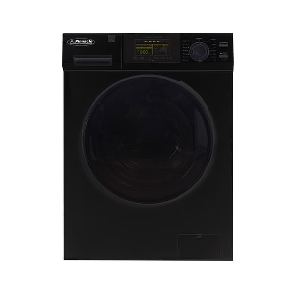 Pinnacle Appliances Laveuse 22-826 L Noire Super Laveuse; Chargement Frontal; Noir; Capacité de Charge Maximale de 15 Livres; 12 Cycles de Lavage; 15 Ampères/110 Volts; Support Autoportant; Écran à DEL à Code de Couleur