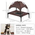 thumbnail image 3 of PawHut Elevated Cooling Pet Bed with Canopy for Small-Sized Dogs, Coffee, 3 of 10