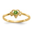 thumbnail image 1 of 14K Yellow Gold Peridot Birthstone Heart Ring, 1 of 2