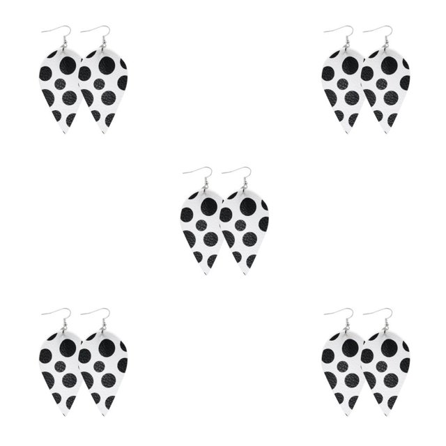 QualitChoice Leopard Print Earrings Body Decoration Water Drop Ear Dangles Birthday Gift Type 7 5Set