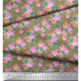 thumbnail image 2 of Soimoi Poly Georgette Tissu Dot, Feuilles & Rose Imprimé Floral Couture Tissu Yard 52 Pouces de Large, 2 of 3