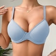 thumbnail image 4 of VEKDONE Women's Soft Breathable Solid Color Bra Push-up Bra Light Blue 90C, 4 of 9