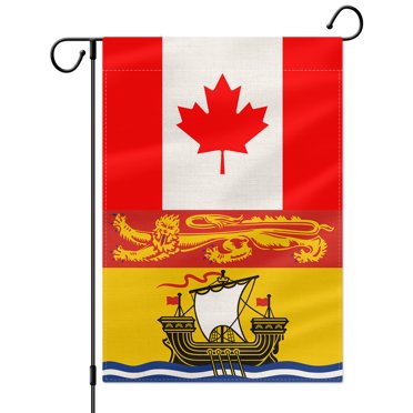 PTEROSAUR Drapeau de Jardin du Canada et du Nouveau-Brunswick, Petit Drapeau Vertical Double Face 12,5 X 18 Pouces, pour Décoration Extérieure de Maison, Cour, Pelouse, Bannière