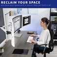 thumbnail image 4 of VIVO Triple 23 to 32 inch LED LCD Computer Monitor Desk Mount VESA Stand Heavy Duty Fully Adjustable Tilt Swivel and Rotation Fits 3 Screens White STAND-V103W, 4 of 5