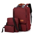 thumbnail image 1 of Amzcrzy Artificial Leather Wallet Casual Backpack Three Piece Set, Large Capacity Student Backpack, Suitable for School and Outdoor Travel, Computer Bag for Men and Women with Large Capacity, 1 of 1