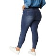 thumbnail image 3 of Unique Bargains Women's Plus Size Stretch Mid Rise Washed Skinny Jeans, 3 of 6