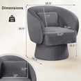 thumbnail image 3 of Gymax 2PCS Swivel Accent Chair w/ Back Removable Lumbar Pillow 360 Degree Rotating Function Gray, 3 of 10