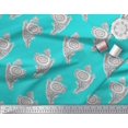 thumbnail image 3 of Soimoi Georgette Viscose Fabric Leaves & Floral Block Print Fabric by Yard 42 Inch Wide, 3 of 3