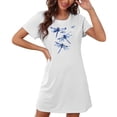 thumbnail image 4 of Chemises de Nuit pour Femmes, Chemise de Nuit Courte Surdimensionnée pour Femmes Mode à Imprimé sur la Poitrine à Manches Courtes, 4 of 7