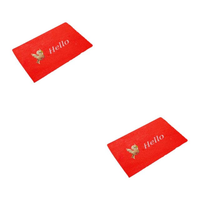 Baohd Durable And Long-lasting Entrance Mats Non- for Slip For All Seasons For Indoor And Outdoor Polyester Non-Slide Door Mat bird bright red base 2Set