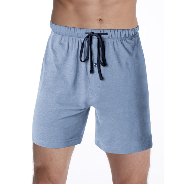 Hanes Mens Jersey Lounge Drawstring Shorts with Logo Waistband 2-Pack, M