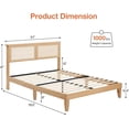 thumbnail image 2 of PIONEERWORKS Full Bed Frame with Natural Rattan Headboard, Platform Bed Frame Full Size with Storage Headboard, Mattress Foundation, Noise-Free, No Box Spring Needed, 2 of 6