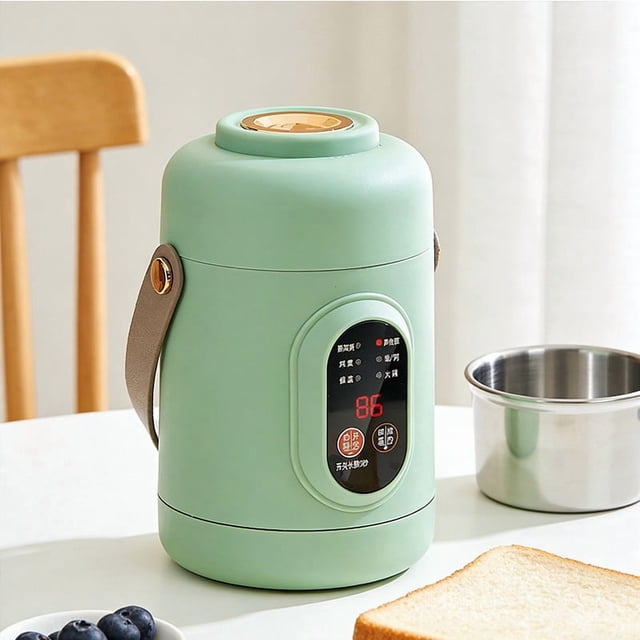 Mini Portable Electric Cooker Pot 500W Stainless Steel, for Ramen Noodles Rice, Compact Quiet Stew Cooker with Handle, for Dorm Office Travel