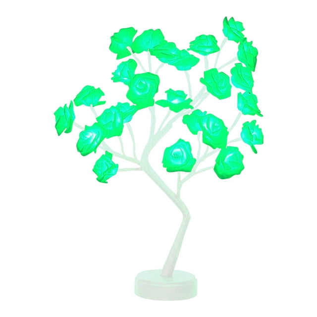 Led Desk Lamprose Flower Table Tree Light 24 Leds Desk Top Bonsai Lighted Tree Battery Operated Usb Plug Powered Tree Table Lamp Rose Flower Desk Tree Lamp for Home Party We