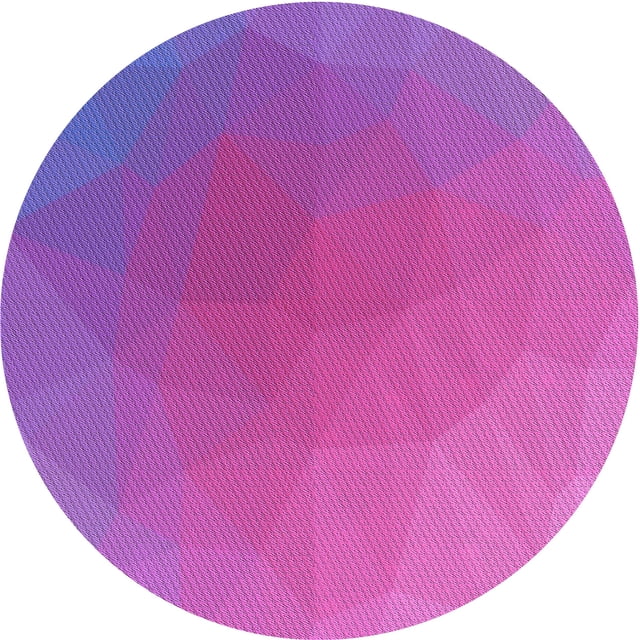 Ahgly Company Tapis Rond Lavable en Machine Intérieur Transitionnel Heliotrope Violet, 3 Pieds Rond
