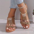 thumbnail image 5 of KAMUCC Women's Sandals with Wedge Design High Heel Rhinestone Bands and Elastic Strap Versatile for Outdoor and Beach, 5 of 5
