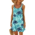 thumbnail image 1 of Ovzne Robes pour Femmes Robe Femme Col Rond Sans Manches Dégradé Teinture sur Nœuds Robe de Plage Robe d'Été Liquidation, 1 of 6