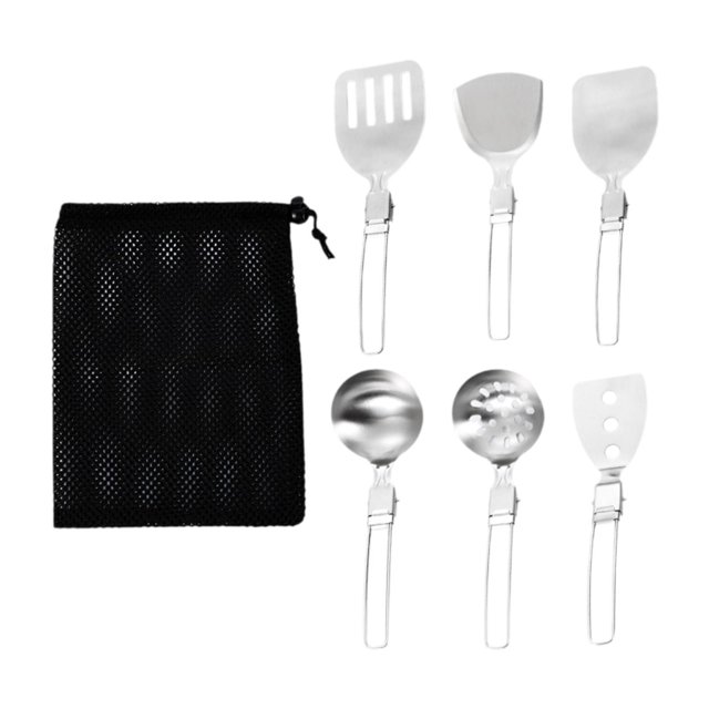 Almencla Camp Cooking Utensil Set Camping Kitchen Utensil Set for RV Camping Grilling 6Pcs