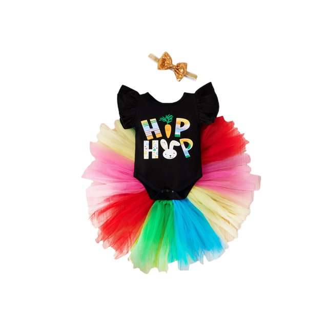 Honganda Girl?s 3Pcs Clothes Set, Short Sleeve Tops with Skirt and Headband