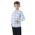 thumbnail image 4 of vdgthytj Toddler Boys Girls Plaid Button down Shirts Kids Collared Long Sleeve Uniform Dress Shirt Tops Spring Fall Clothes, 4 of 7