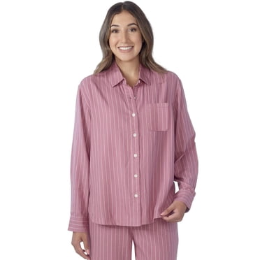 Secret Sleep Flannelette Oversize Pinstripe Shirt - Online exclusive