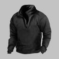 thumbnail image 2 of FAIWAD Men's Fleece Sweatshirt Long Sleeve Drop Shoulder Casual Sweatshirt Half Zip Plus Size Pullover Tops, 2 of 3