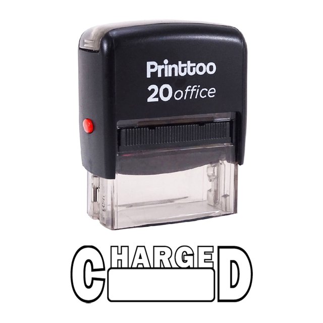 Printtoo Custom Stamp CHARGED Self Inking Rubber Stamp Office Stationary-Black