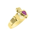 thumbnail image 3 of RYLOS Rings Gold Plated Silver Claddah Love, Loyalty & Friendship Heart 6MM Gem Irish Wedding Band Claddagh Rings Star Ruby Jewelry Size 13, 3 of 6