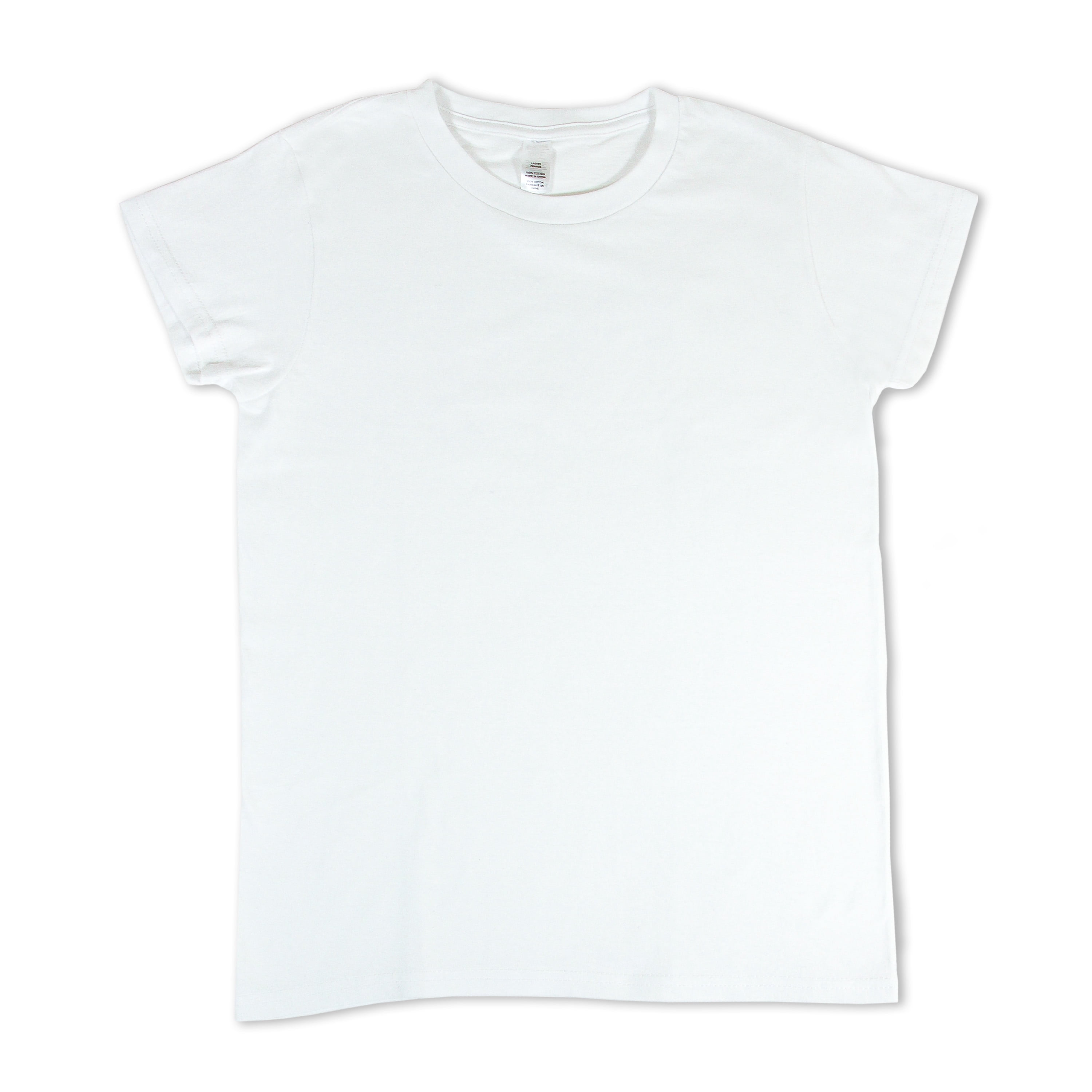 CRAFTEE Ladies Crew Neck T-Shirt 100% Cotton 50.8 × 68.58 cm (20 × 27 in) White Large