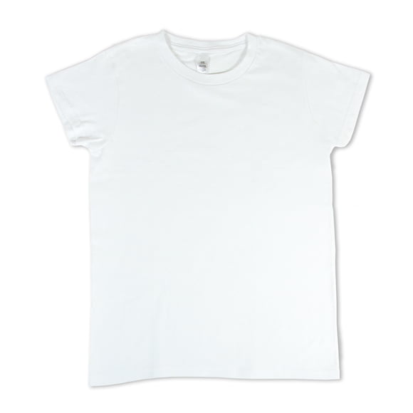 CRAFTEE Adult Crew Neck T-Shirt 100% Cotton 50.8 × 69.85 cm (20 × 27.5 in) White Medium