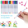 thumbnail image 4 of 12 Colors Fabric Marker Pens Acrylic Marker Pens Fabric Permanent Paint DIY Textiles T-Shirt Cloth, 4 of 9