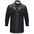thumbnail image 3 of Chemise Décontractée pour Homme à Manches Longues, Coupe Ajustée, Style Western Cowboy, Brodée, Boutonnée, avec Poches avant, 3 of 6