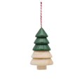 thumbnail image 1 of Holiday Time Winter Chalet Wooden Christmas Tree Ornament, Green, 1 of 4